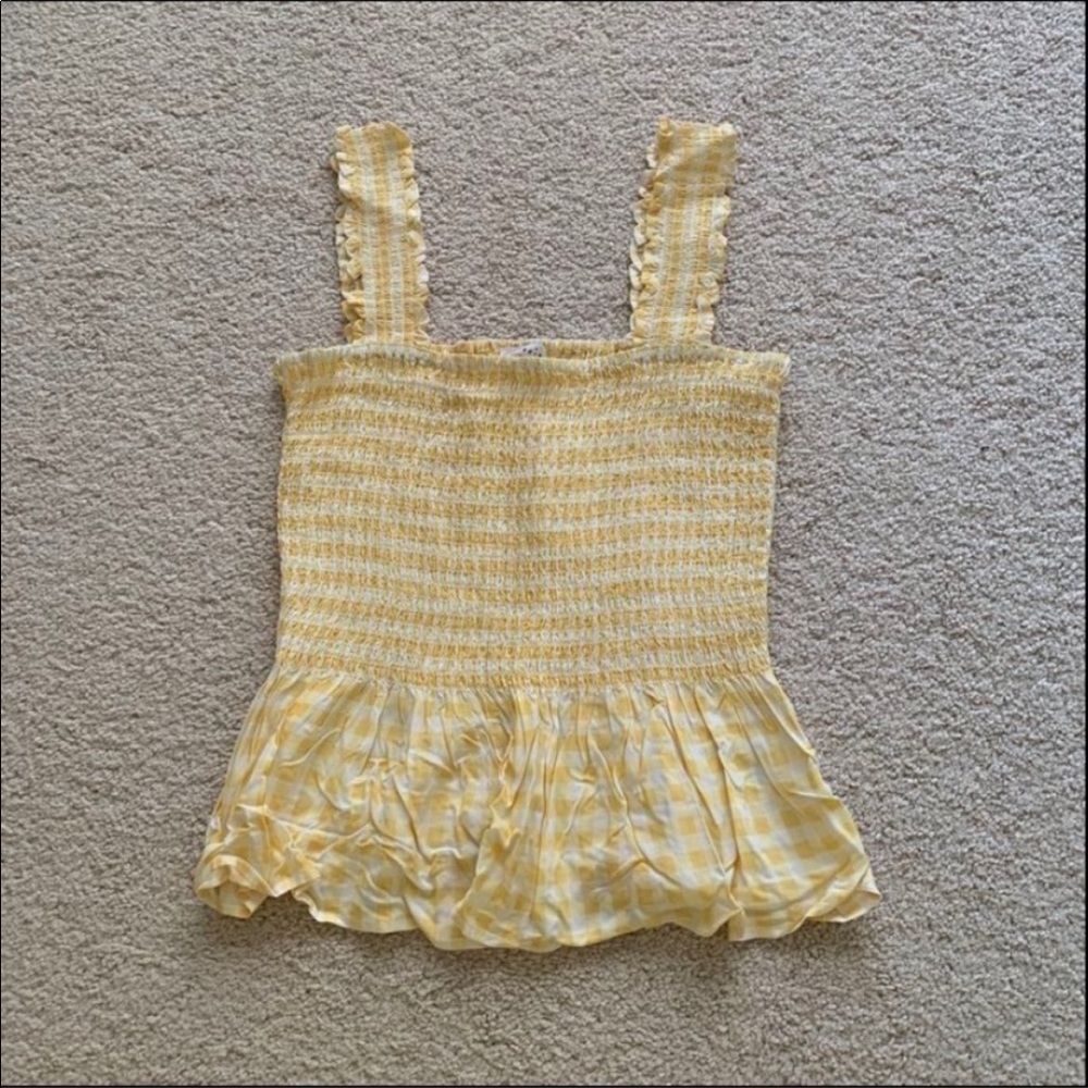 Nordstrom Rack yellow smocked tank